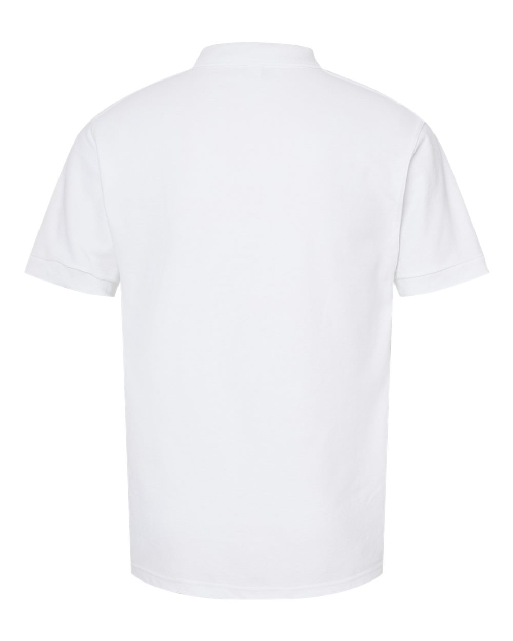 Front View of White 50/50 Sport Pique Polo - 400
