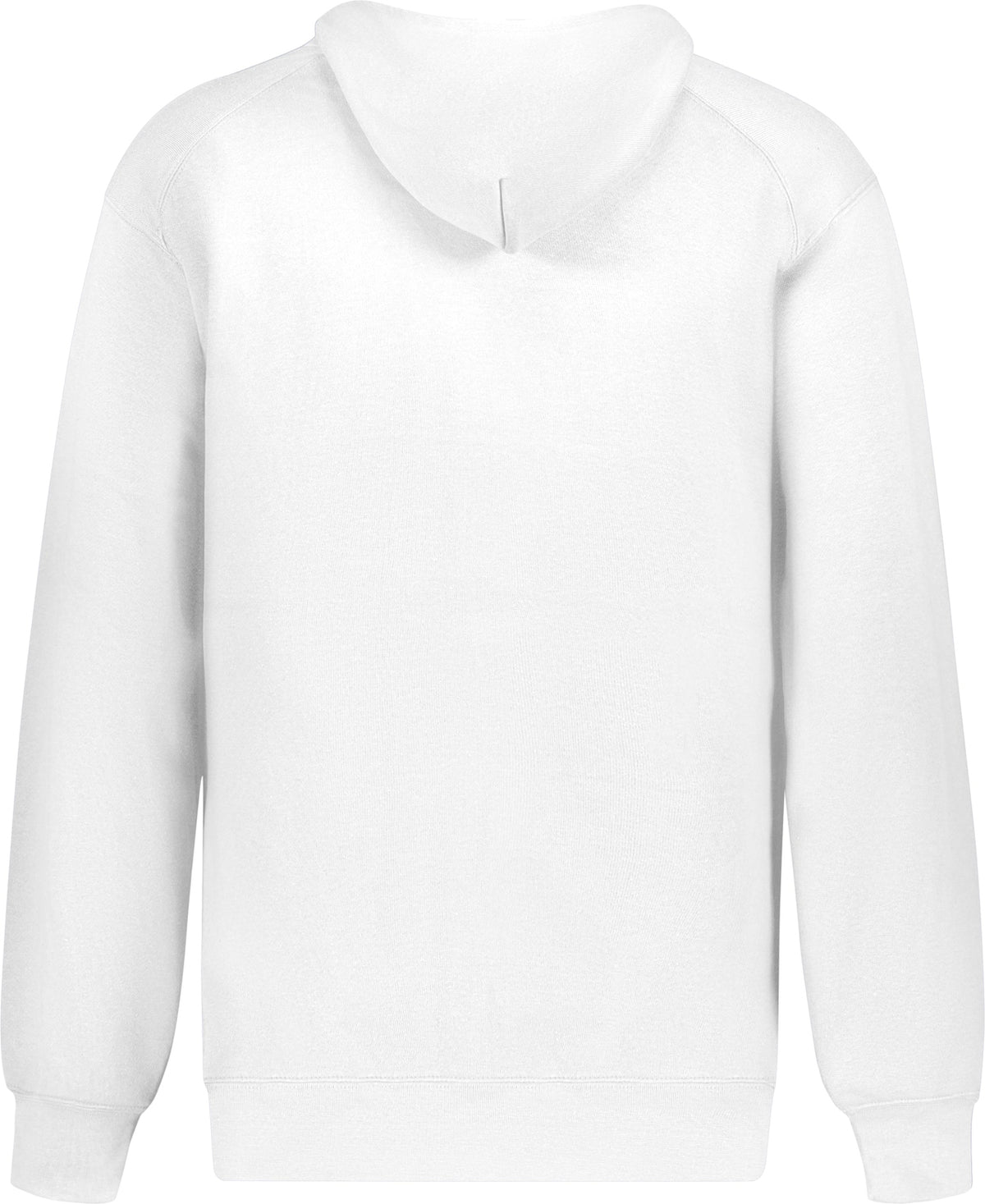 Rear View of WHITE ATHLETIC FLEECE HOODIE