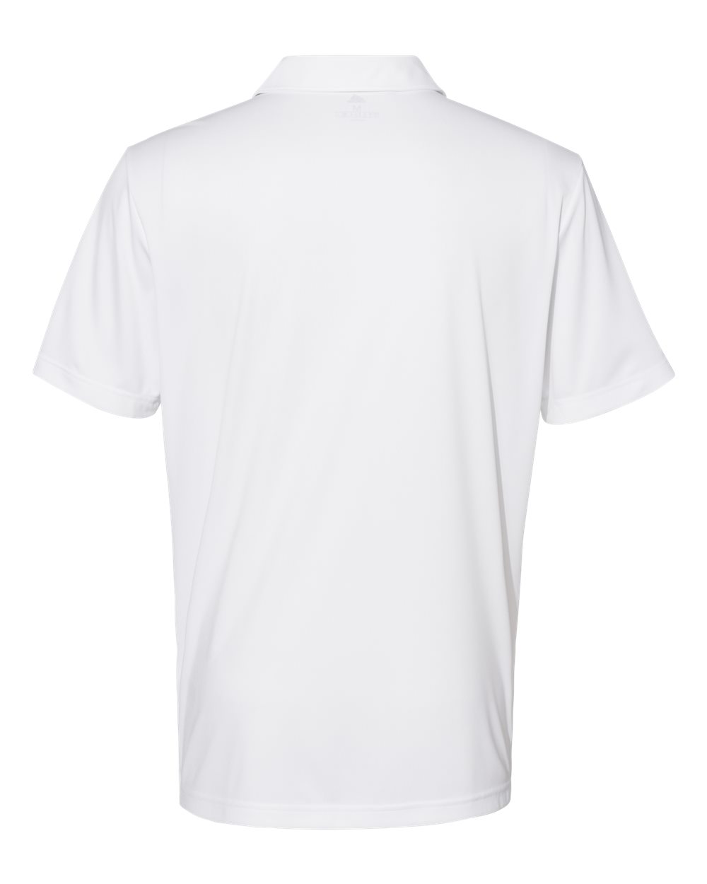 Front View of White/ Black 3-Stripes Chest Polo - A324