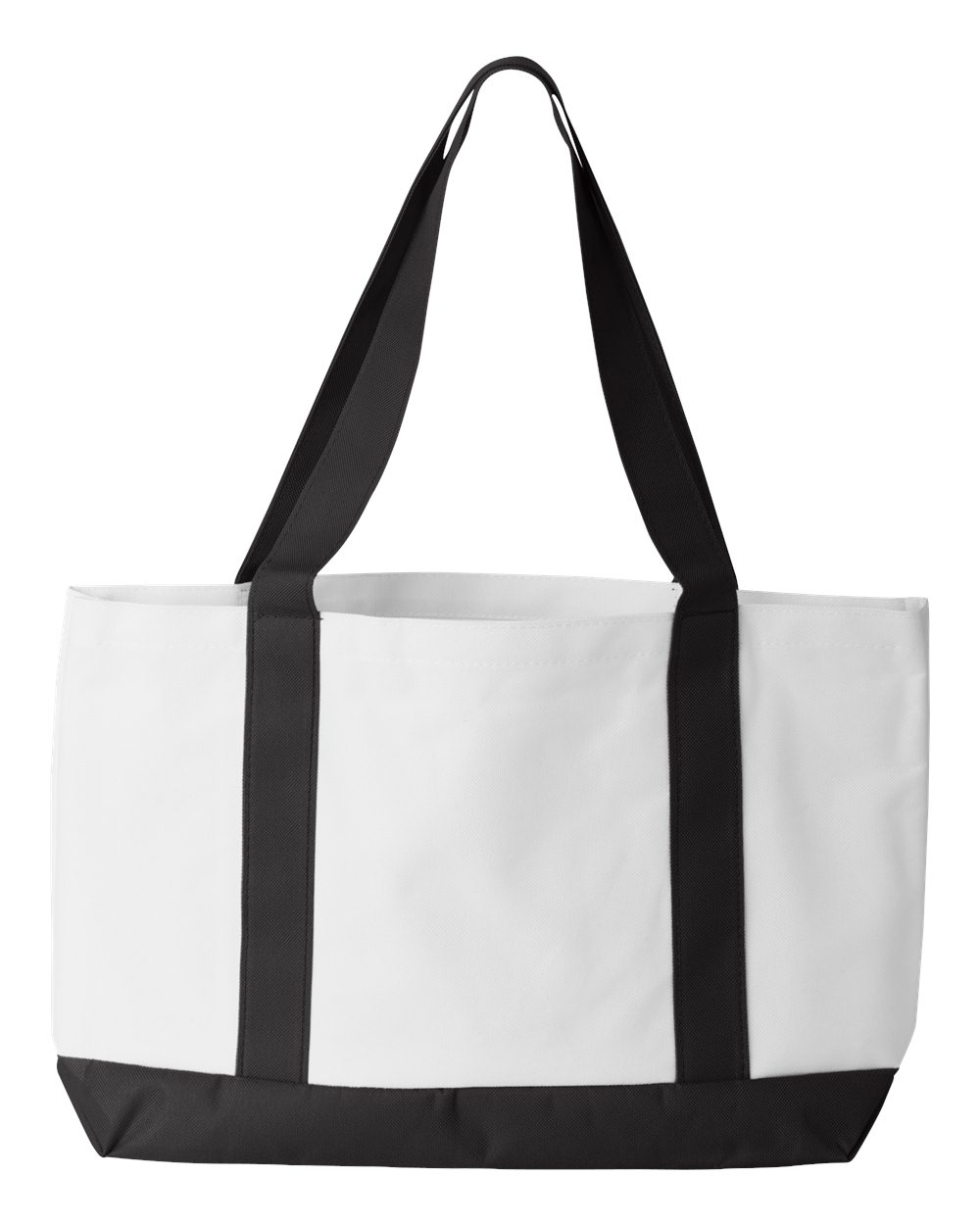 Rear View of White/ Black P&amp;O Cruiser Tote - 7002