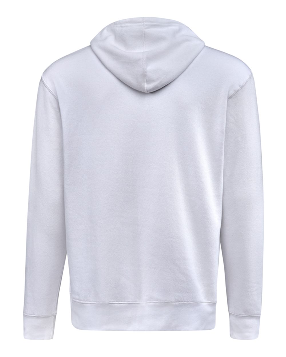 Front View of White BTB Fleece Hooded Sweatshirt - 8720
