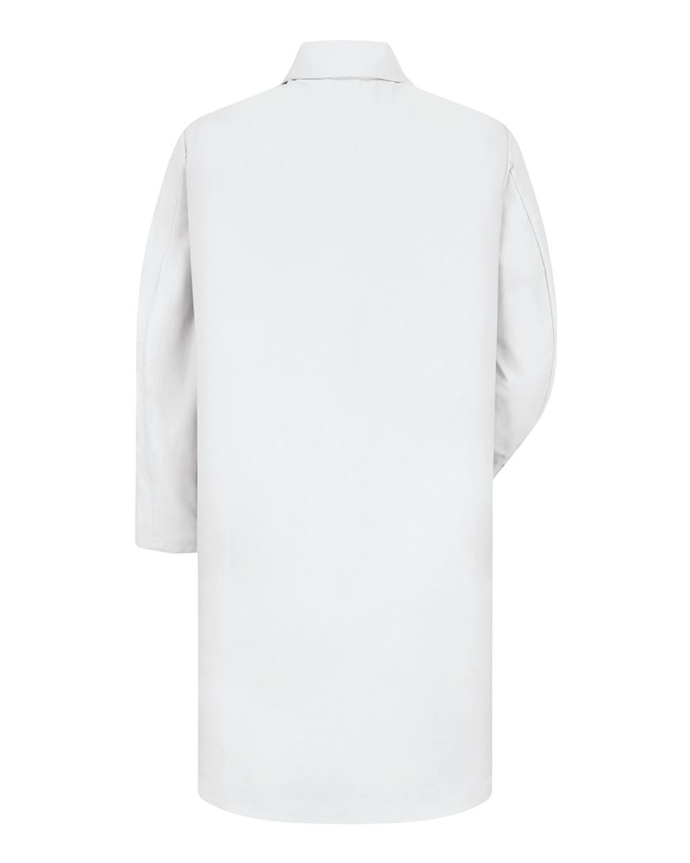 Front View of White Button Front Lab Coat Extended Sizes - KP14EXT