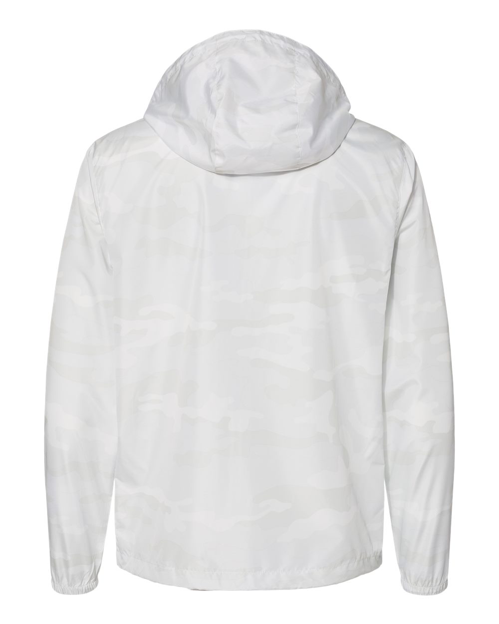 Front View of White Camo Lightweight Windbreaker Full-Zip Jacket - EXP54LWZ