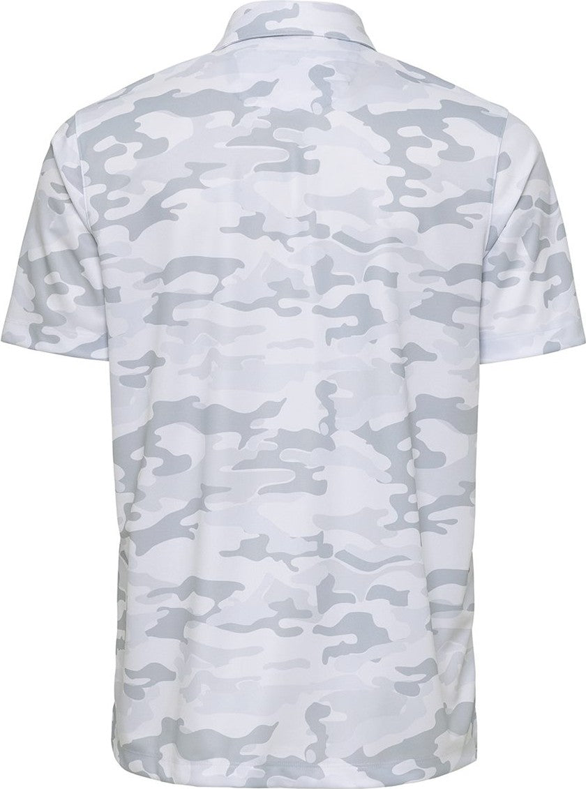 Front View of White Camo Newport Camo Polo - 170