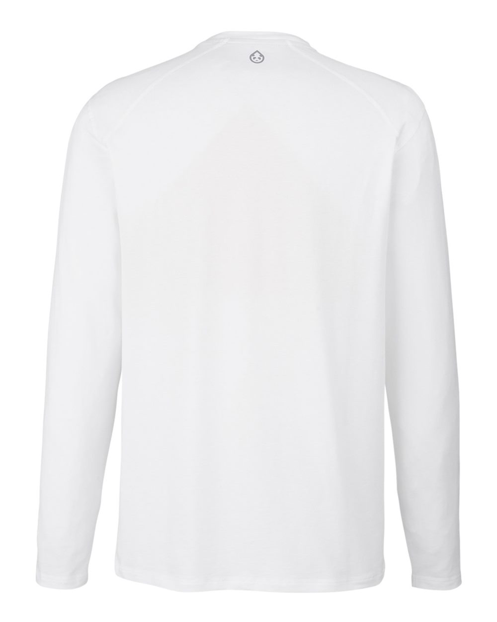 Rear View of White Carrollton Fitness Long Sleeve T-Shirt - TM310