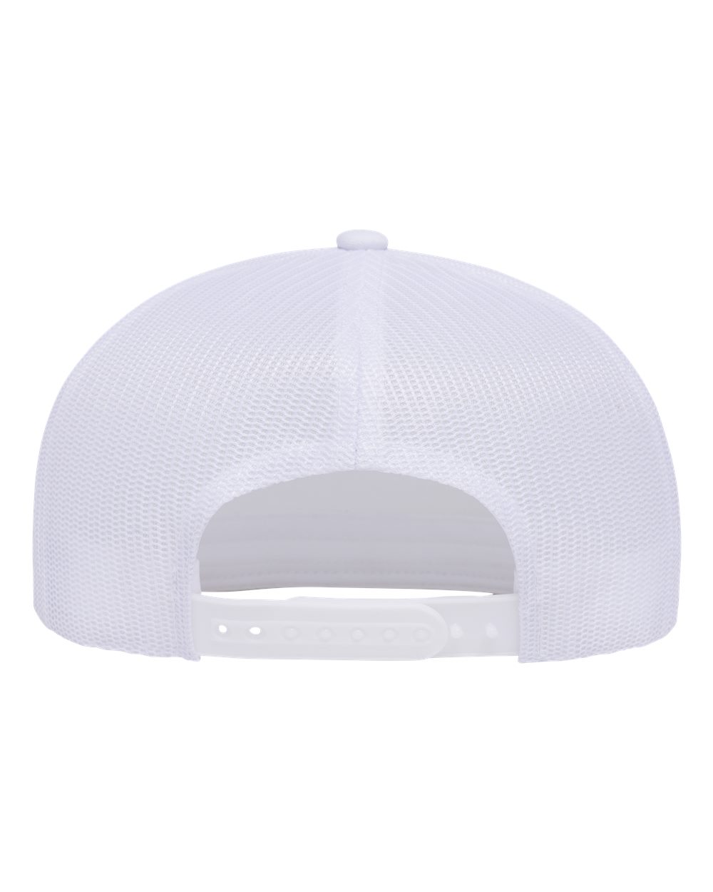 Rear View of White Classic Five-Panel Trucker Rope Cap - 6006BD