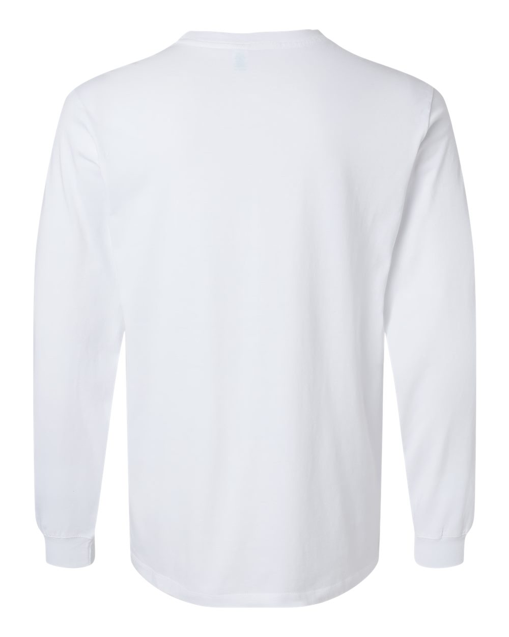 Front View of White Classic Long Sleeve T-Shirt - 220