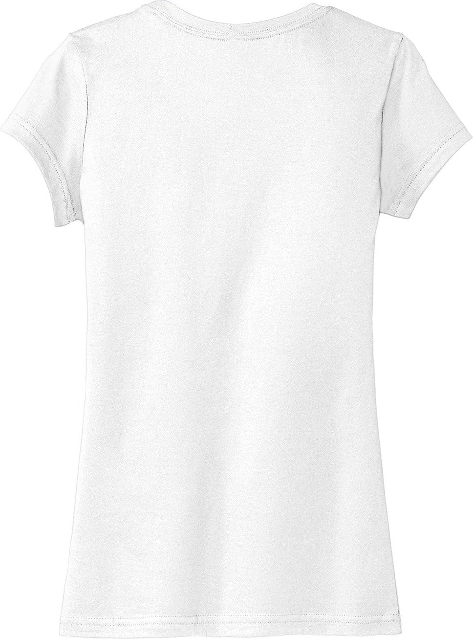 Front View of White District Women's Fitted Very Important Tee . DT6001