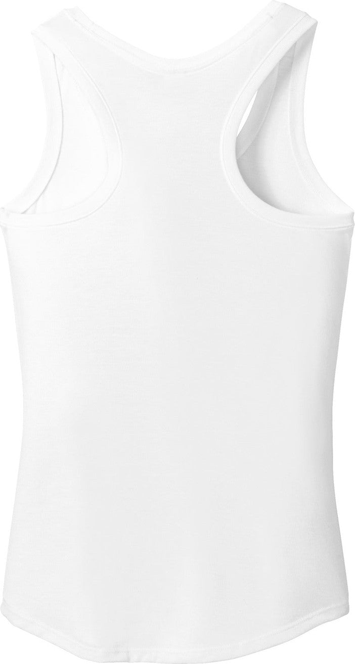 Front View of White District Women's Perfect Tri Racerback Tank. DM138L