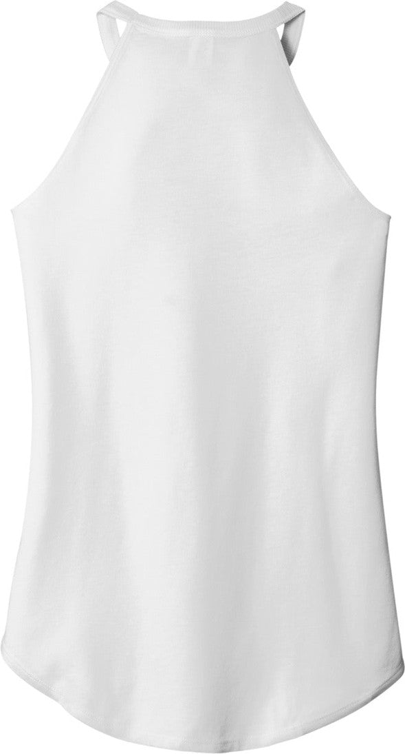 Front View of White District Women's Perfect Tri Rocker Tank. DT137L