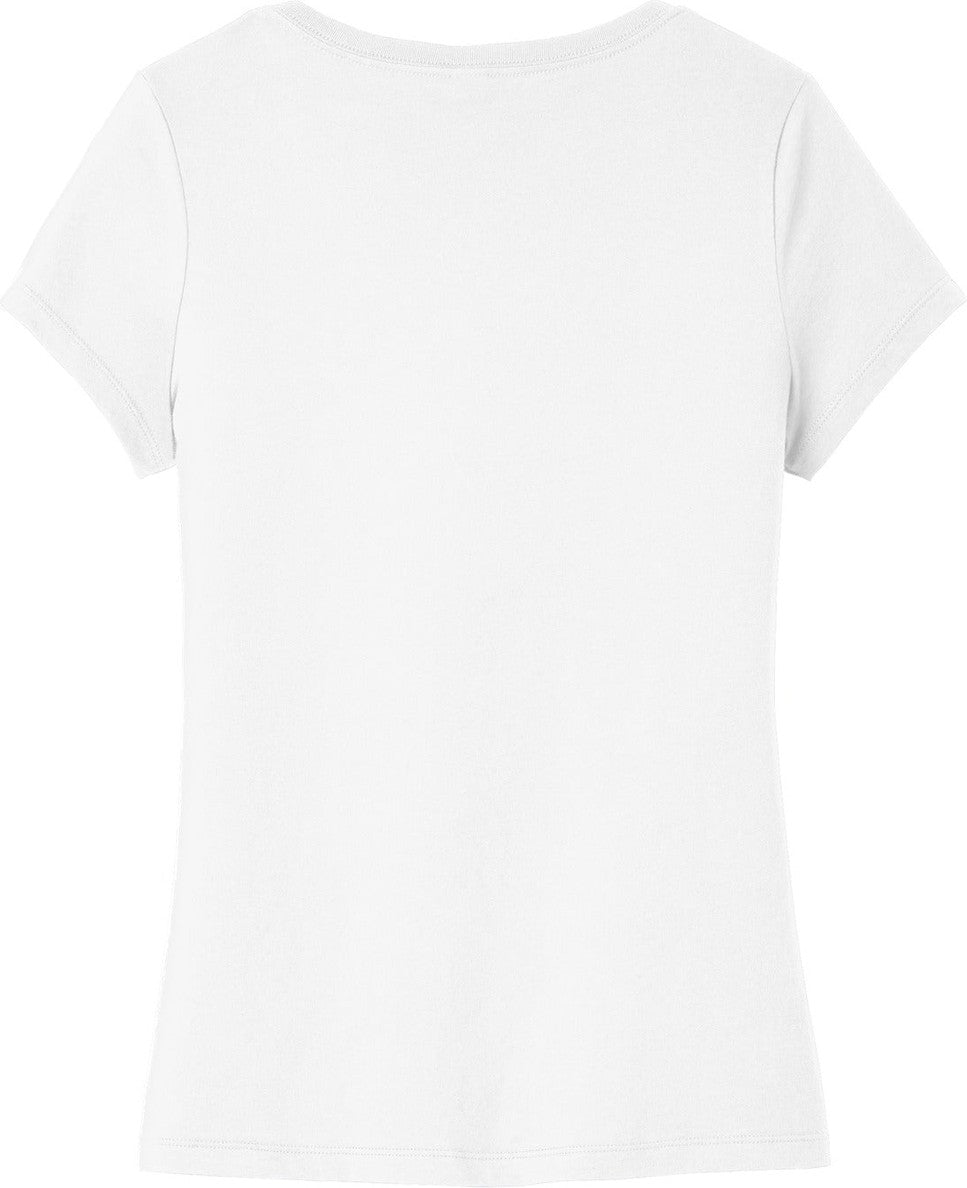 Rear View of White District Women's Very Important Tee V-Neck. DT6503