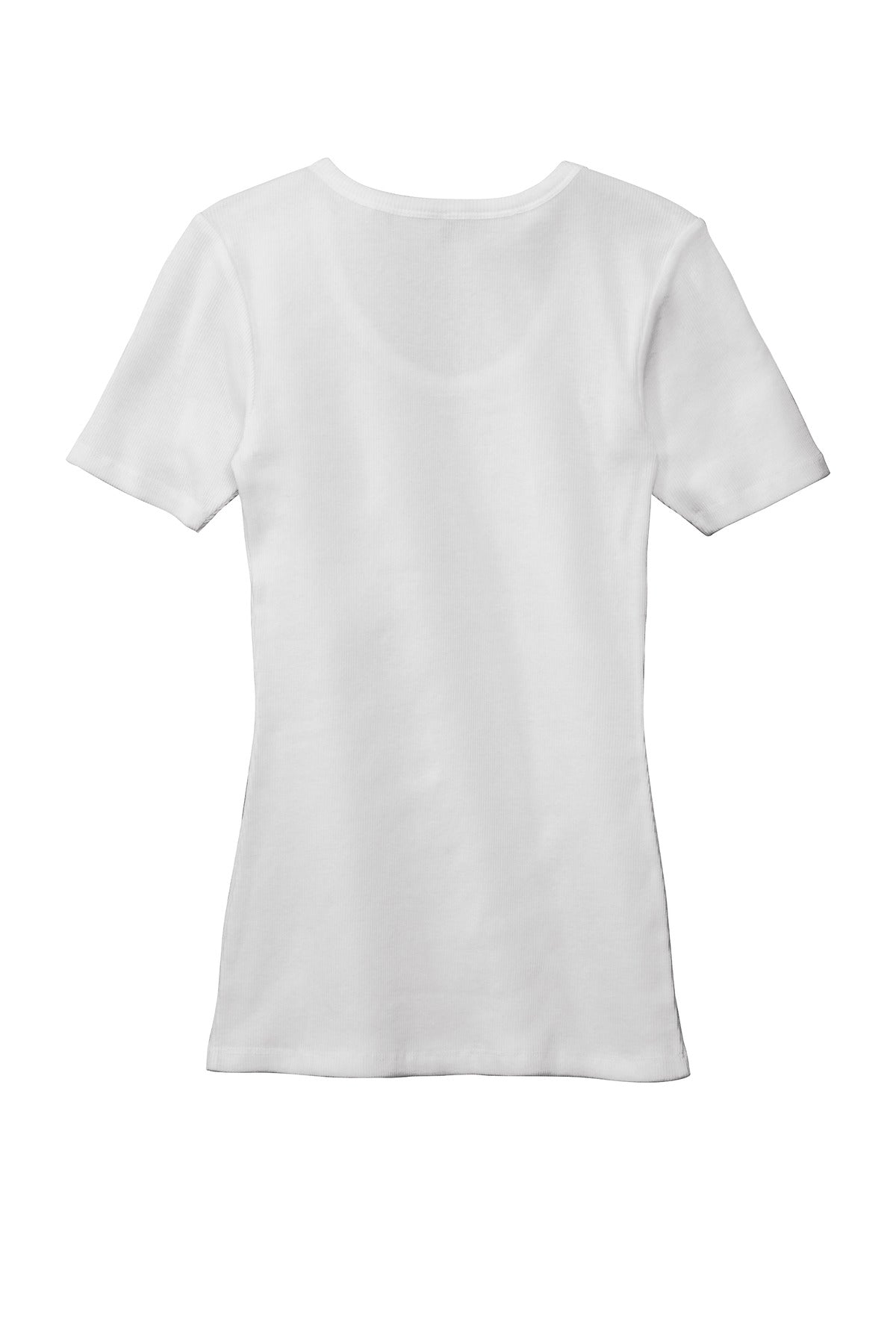 Front View of White District Women's V.I.T. Rib Scoop Neck Tee DT6020