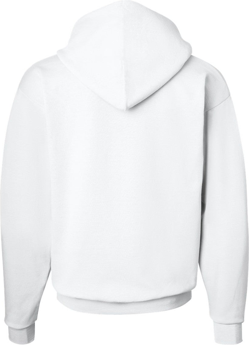 Rear View of White Ecosmart® Hooded Sweatshirt - P170