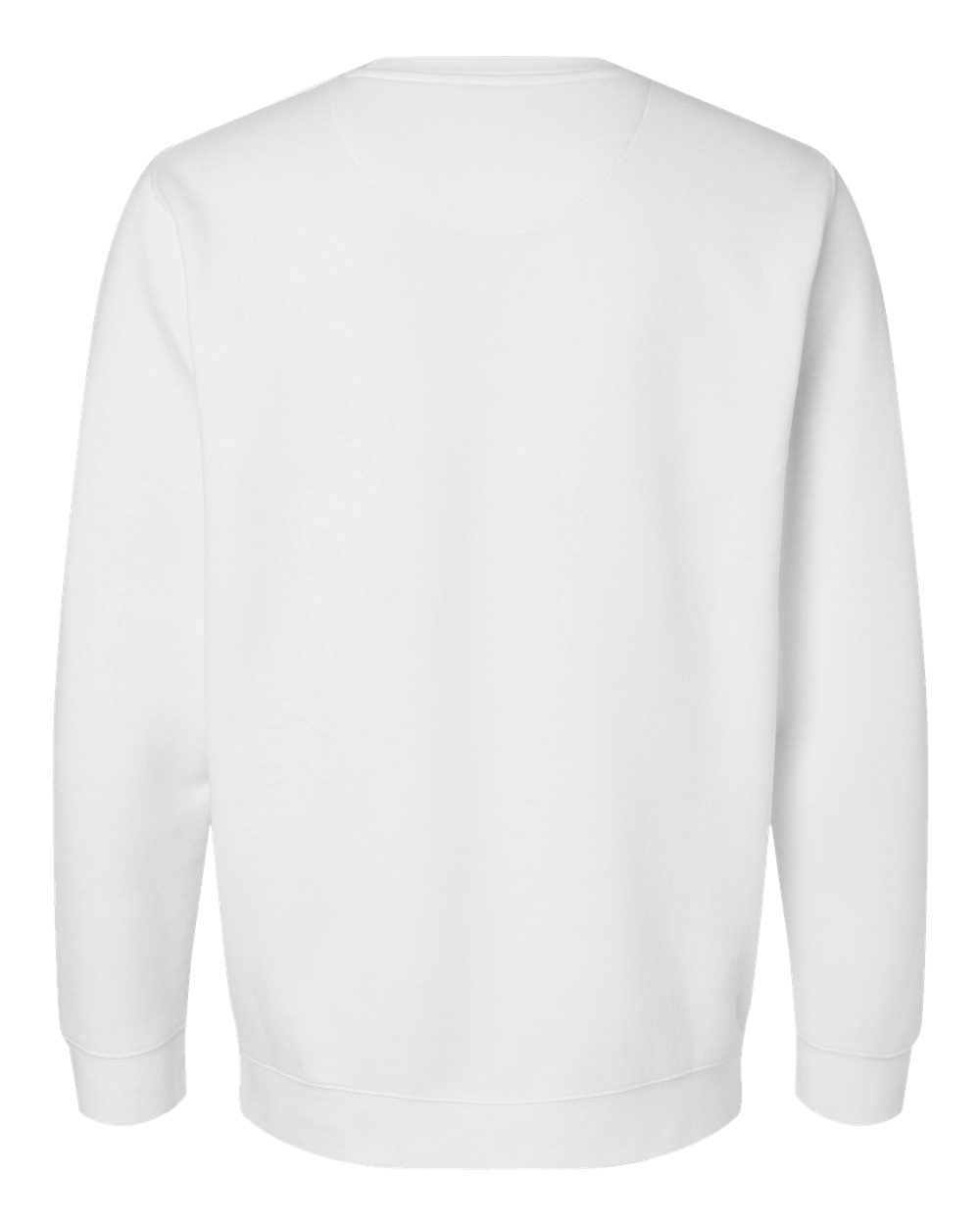 Front View of White Elevated Fleece Crewneck Sweatshirt - 6925