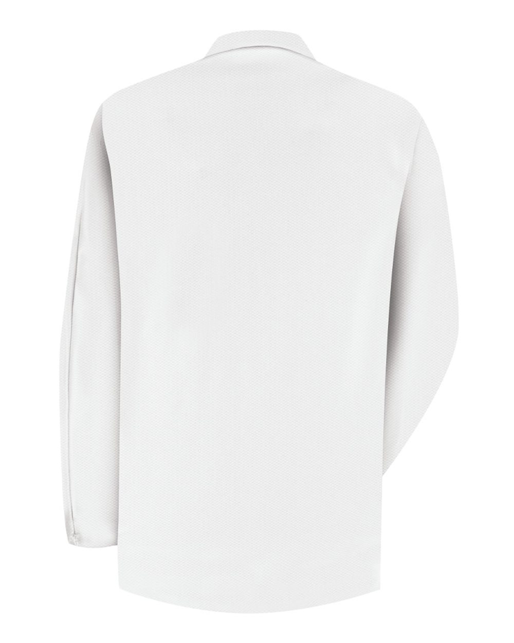 Front View of White ESO/ Anti-Stat Counter Jacket - KK26