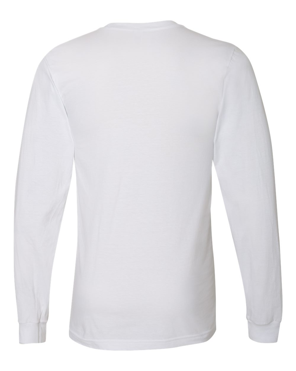 Front View of White Fine Jersey Long Sleeve Tee - 2007