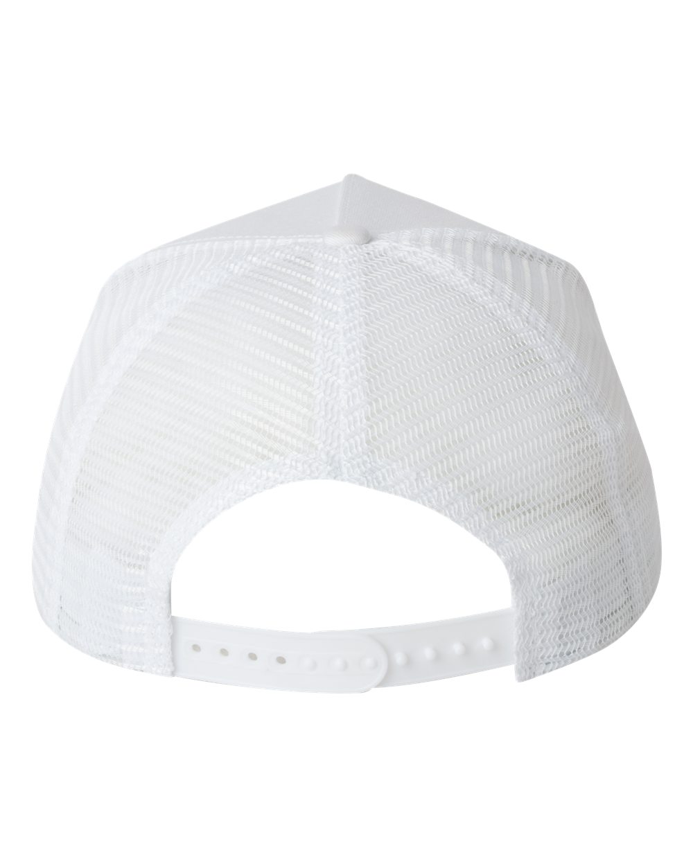 Rear View of White Five-Panel Trucker Cap - 8804H