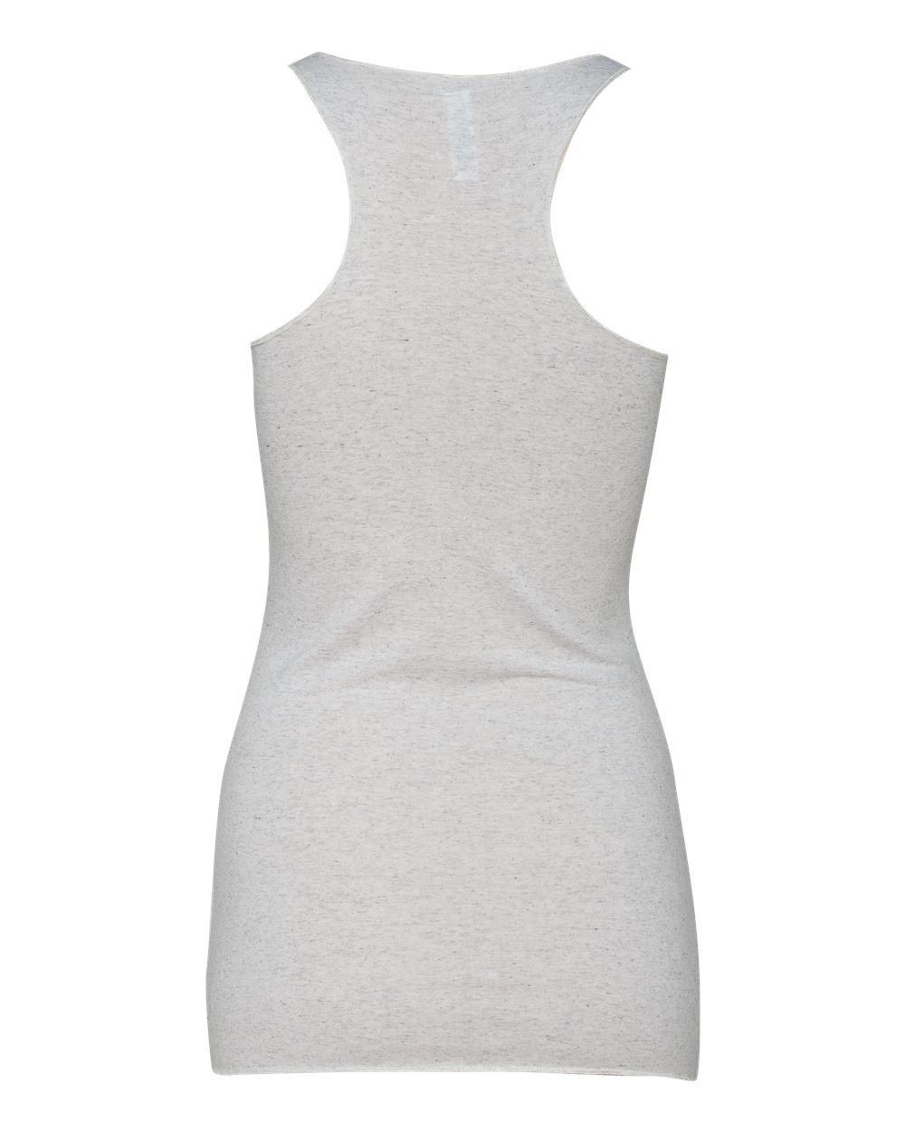Rear View of White Fleck Triblend Women&#39;s Triblend Racerback Tank - 8430