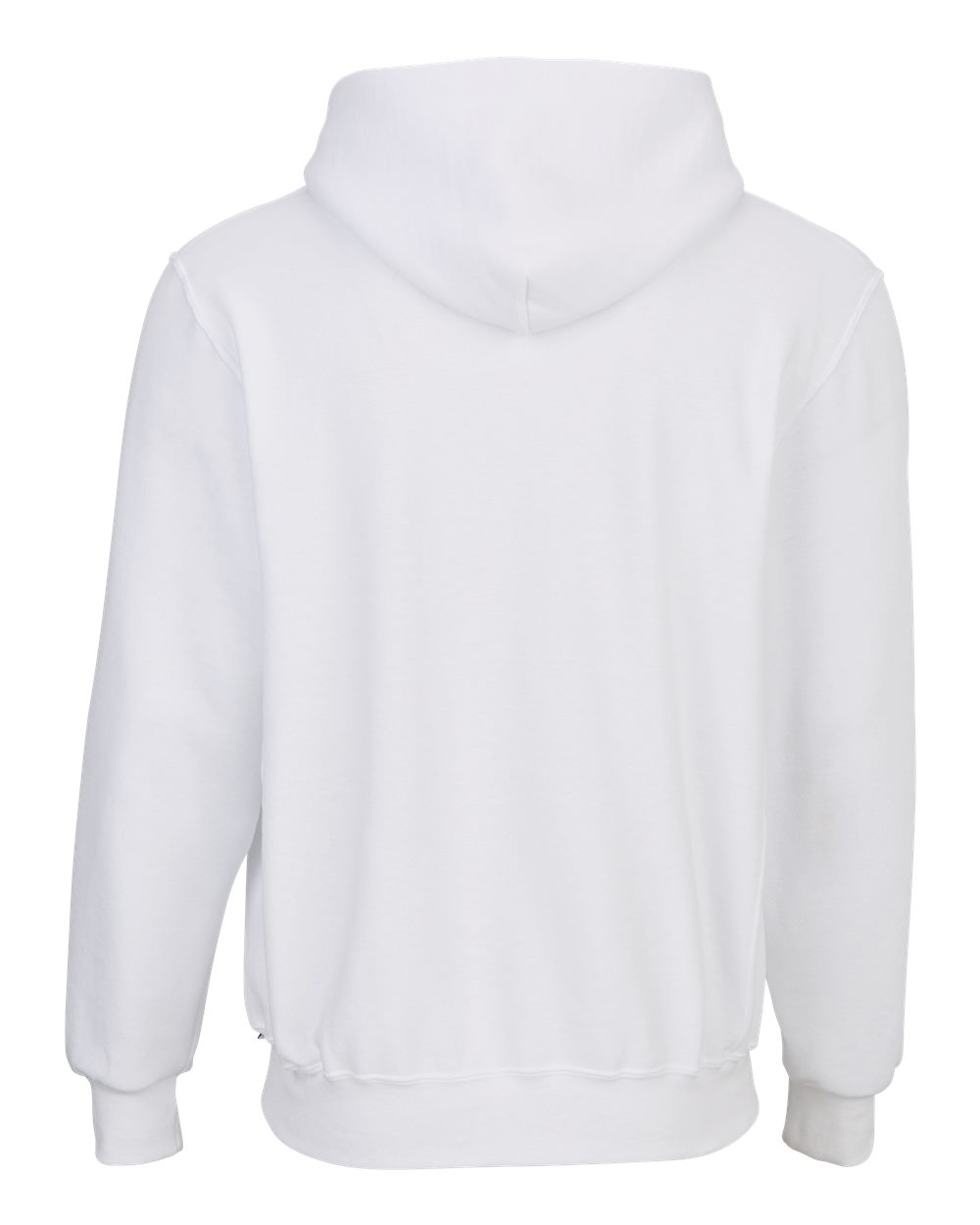 Front View of White Fleece Hooded Pullover - BM5302