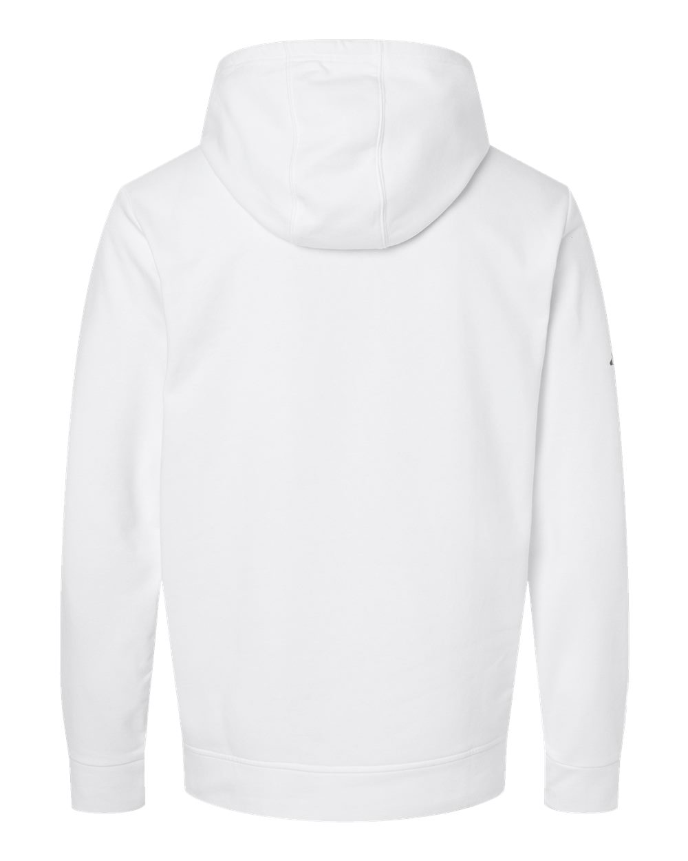 Front View of White Fleece Hooded Sweatshirt - A432