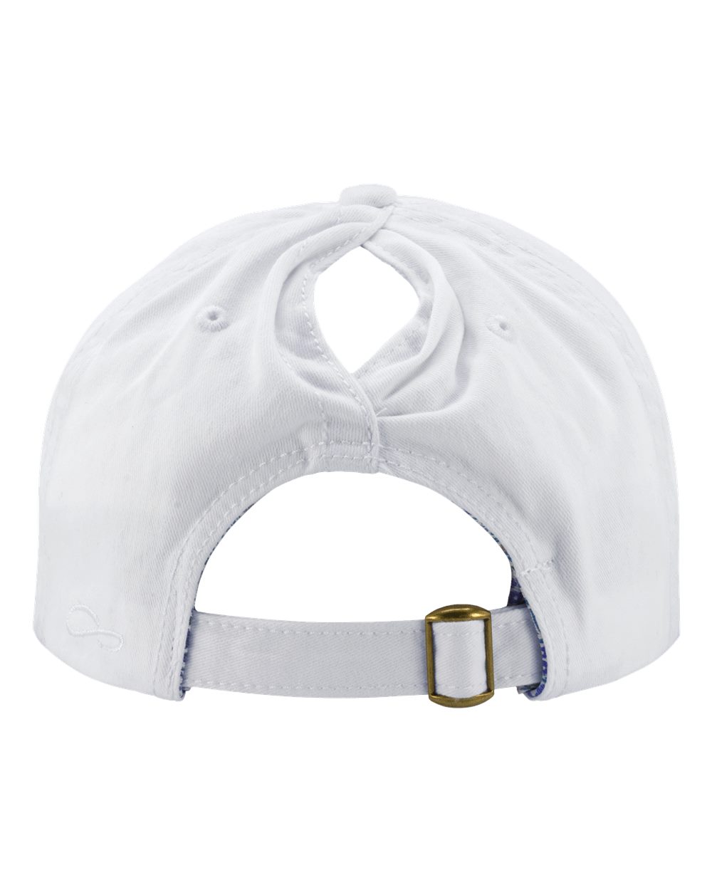 Rear View of White/ Floral Women&#39;s Pigment-Dyed with Fashion Undervisor Cap - CASSIE
