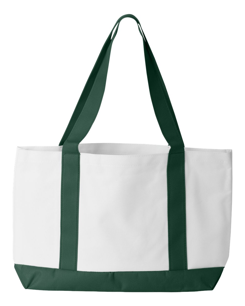 Rear View of White/ Forest P&amp;O Cruiser Tote - 7002
