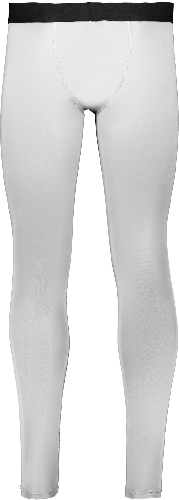 Rear View of WHITE FULL LENGTH COMPRESSION TIGHT