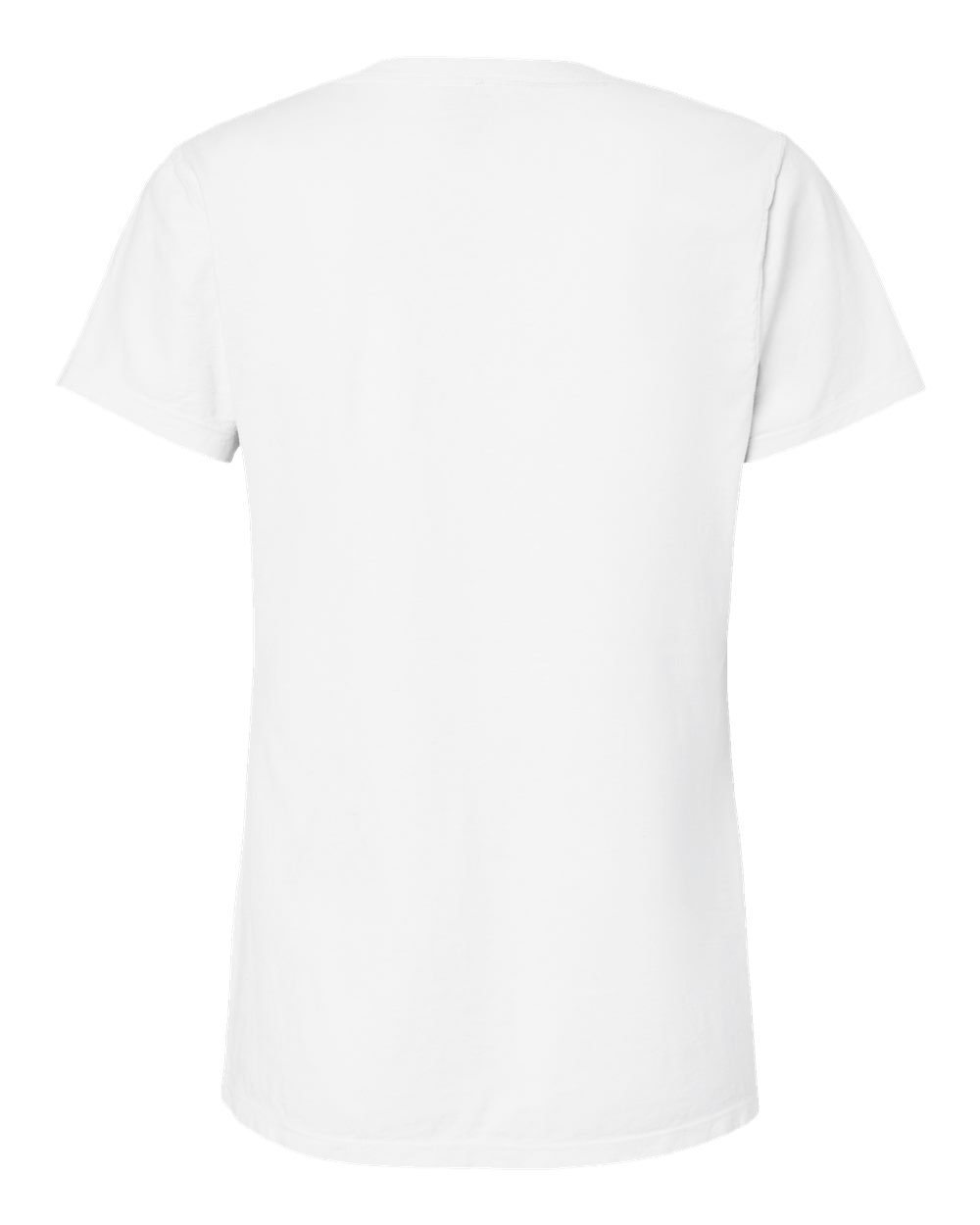 Front View of White Garment-Dyed Women's V-Neck T-Shirt - GDH125