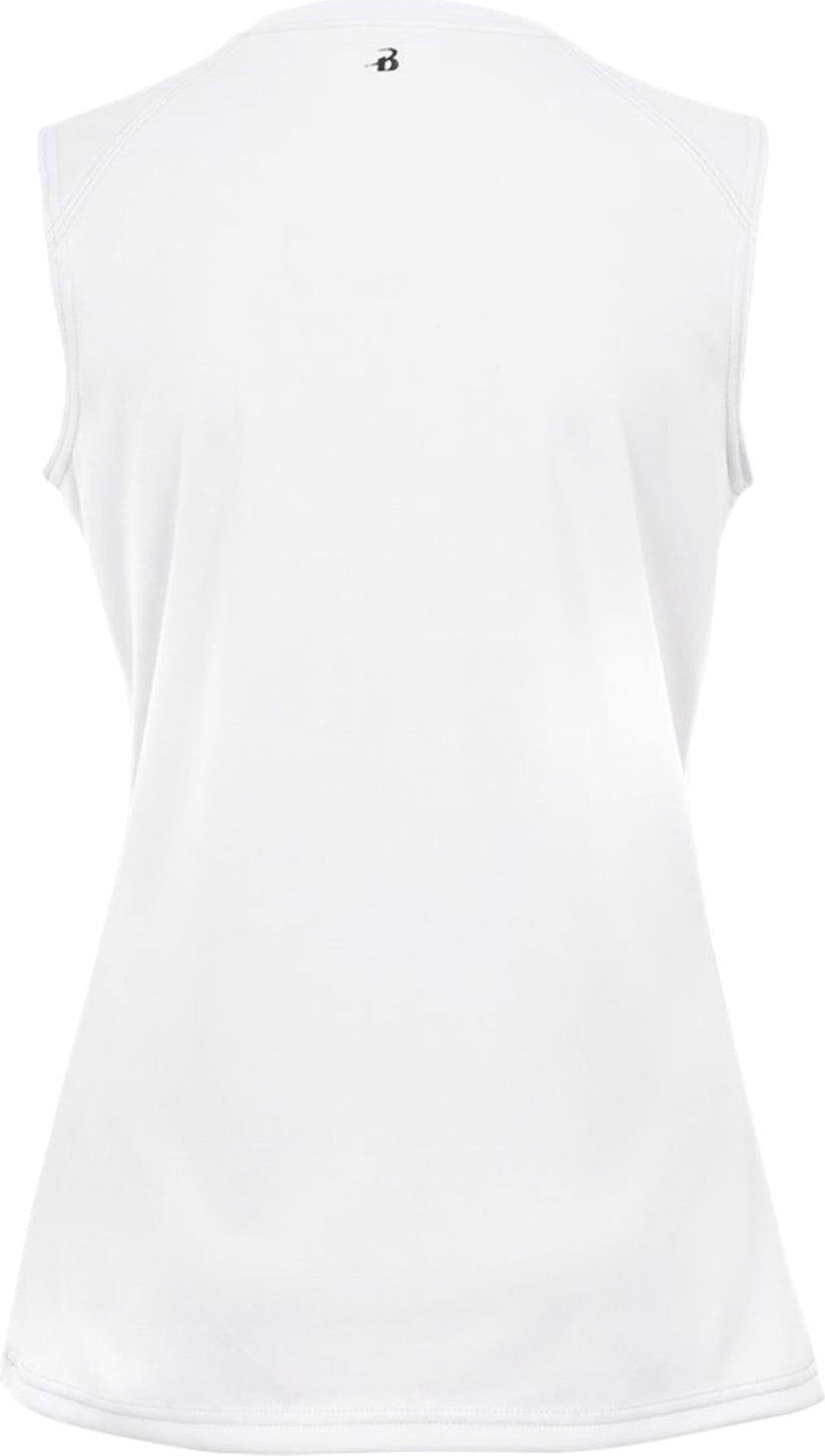 Rear View of WHITE GIRLS B-CORE SLEEVELESS TANK