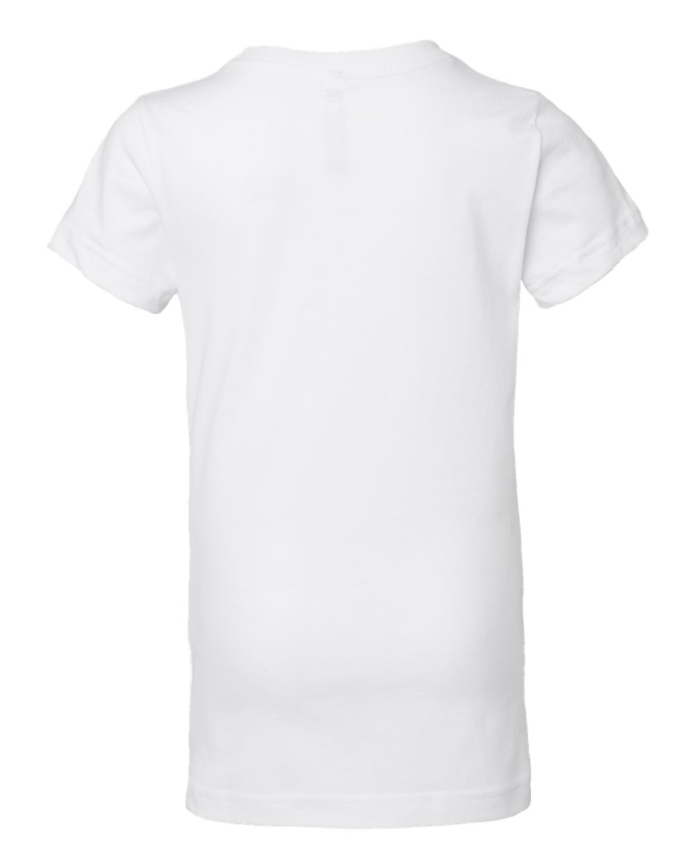 Front View of White Girls' Fine Jersey Tee - 2616