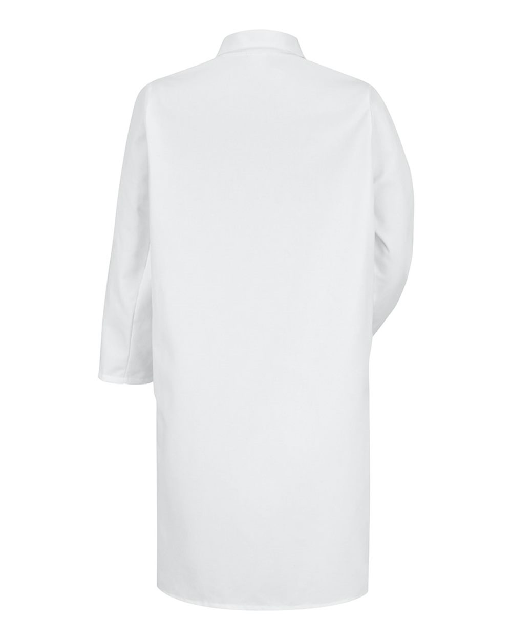 Front View of White Gripper - Front Butcher Frock - No Pockets - 4006
