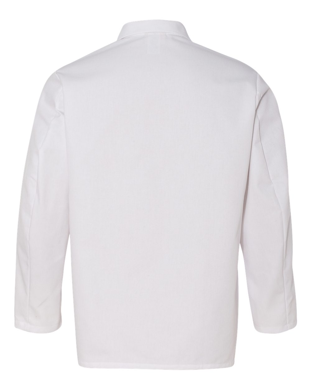 Rear View of White Gripper Front Short Butcher Coat - 0406