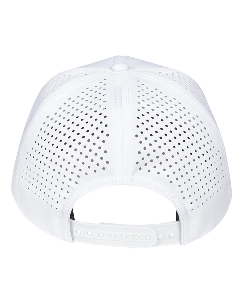 Rear View of White Hangar Perforated Six-Panel Cap - 6600