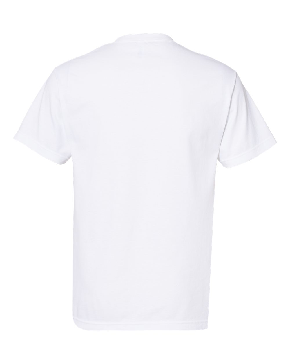 Front View of White Heavyweight Cotton Tee - 1301