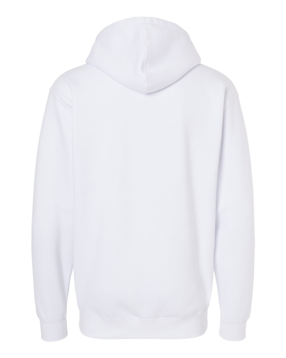 Front View of White Heavyweight Hooded Sweatshirt - IND4000