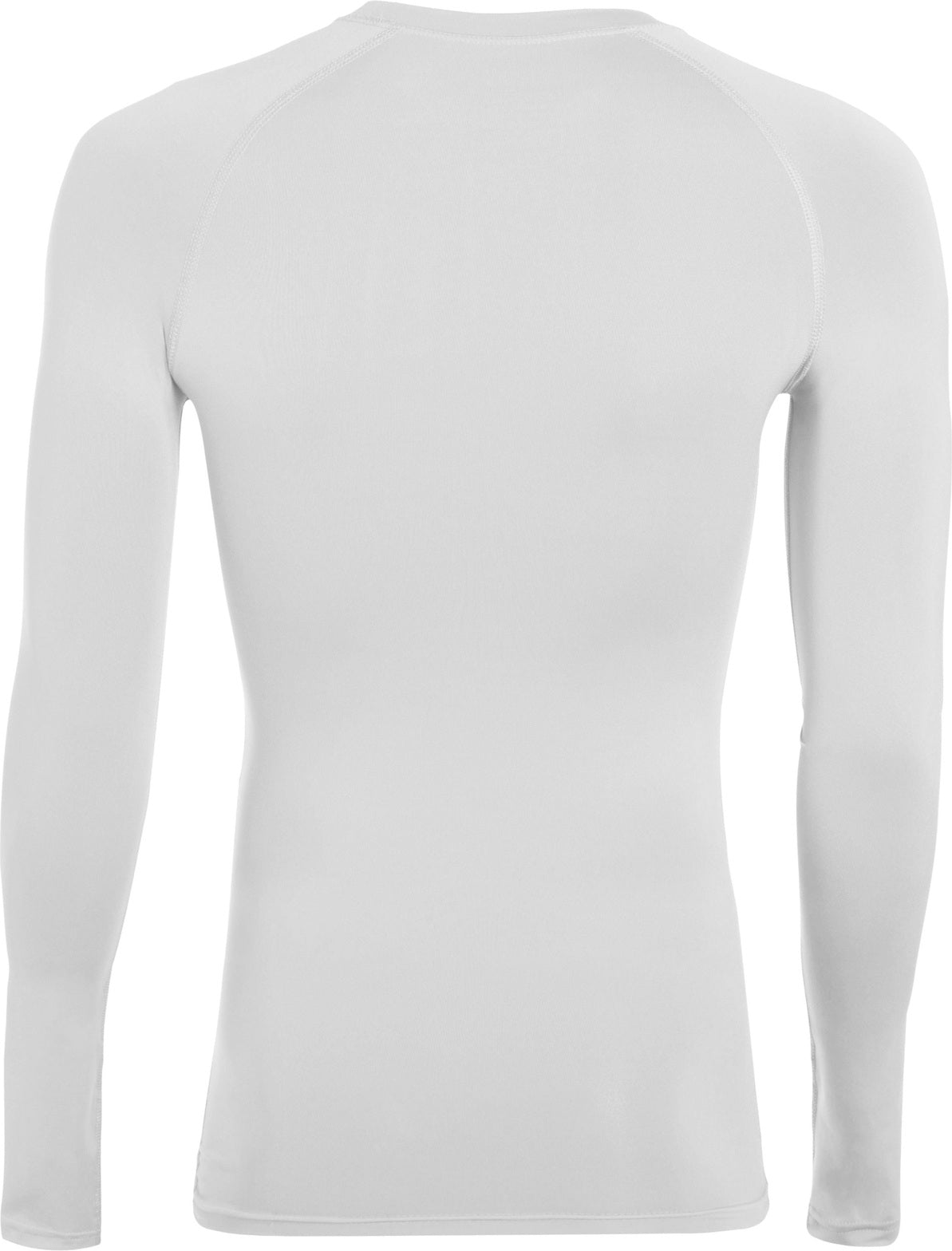 Rear View of WHITE HYPERFORM LS COMPRESSION SHIRT