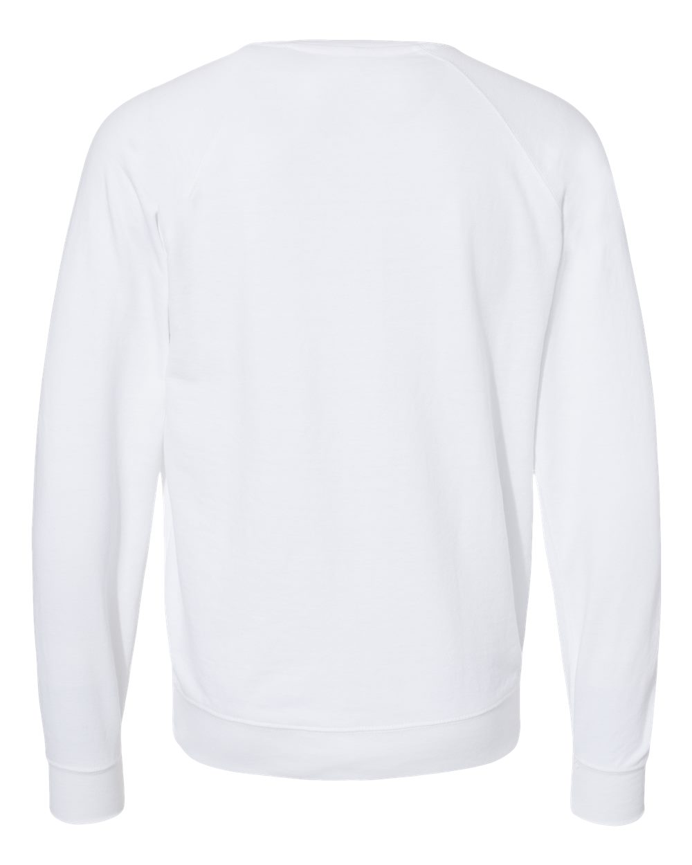 Front View of White Icon Lightweight Loopback Terry Crewneck Sweatshirt - SS1000C