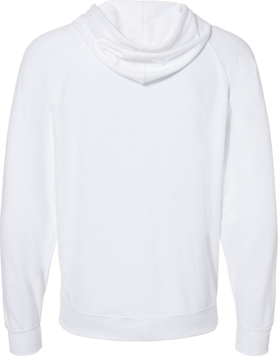 Front View of White Icon Lightweight Loopback Terry Full-Zip Hooded Sweatshirt - SS1000Z