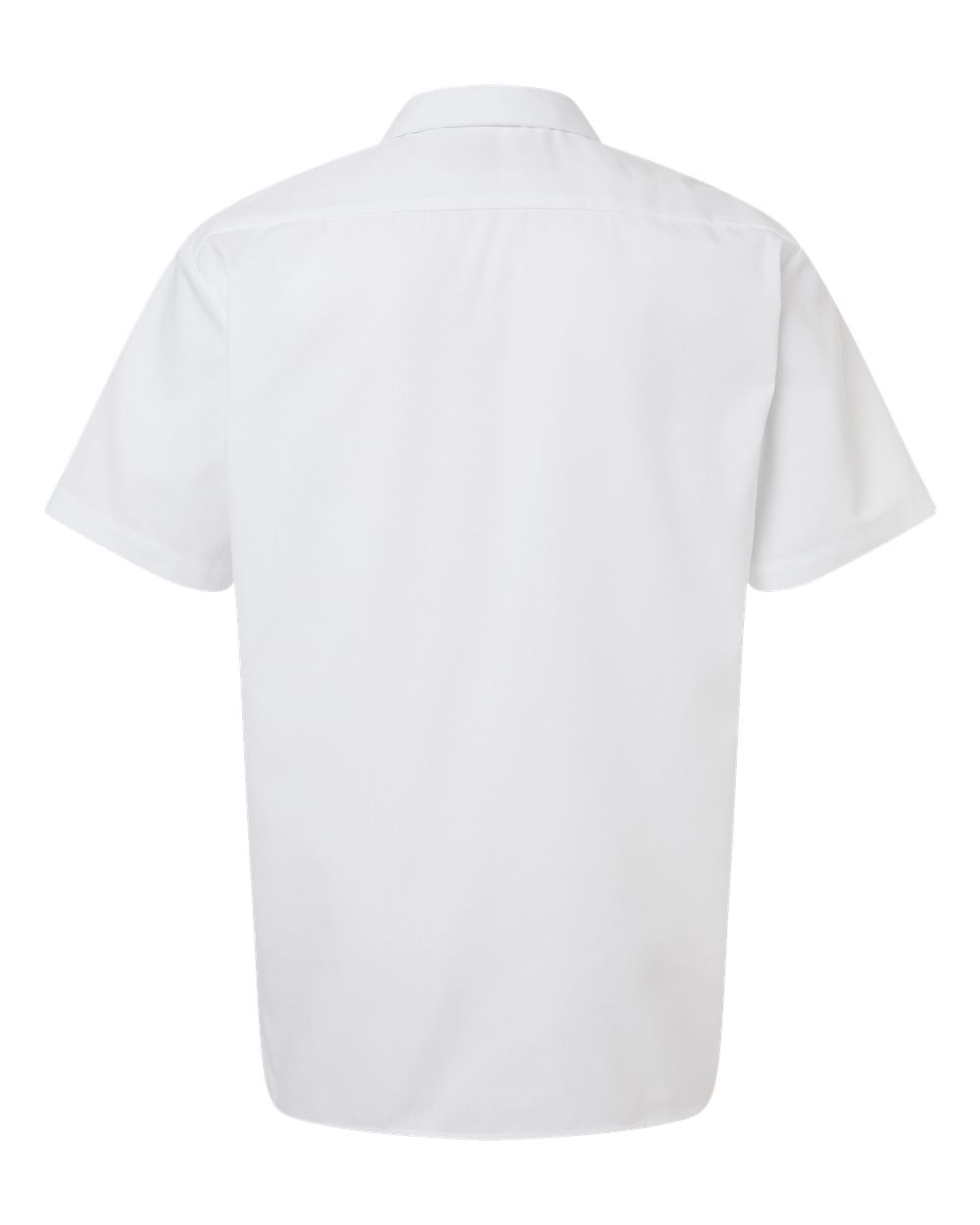 Front View of White Industrial Short Sleeve Work Shirt - S535