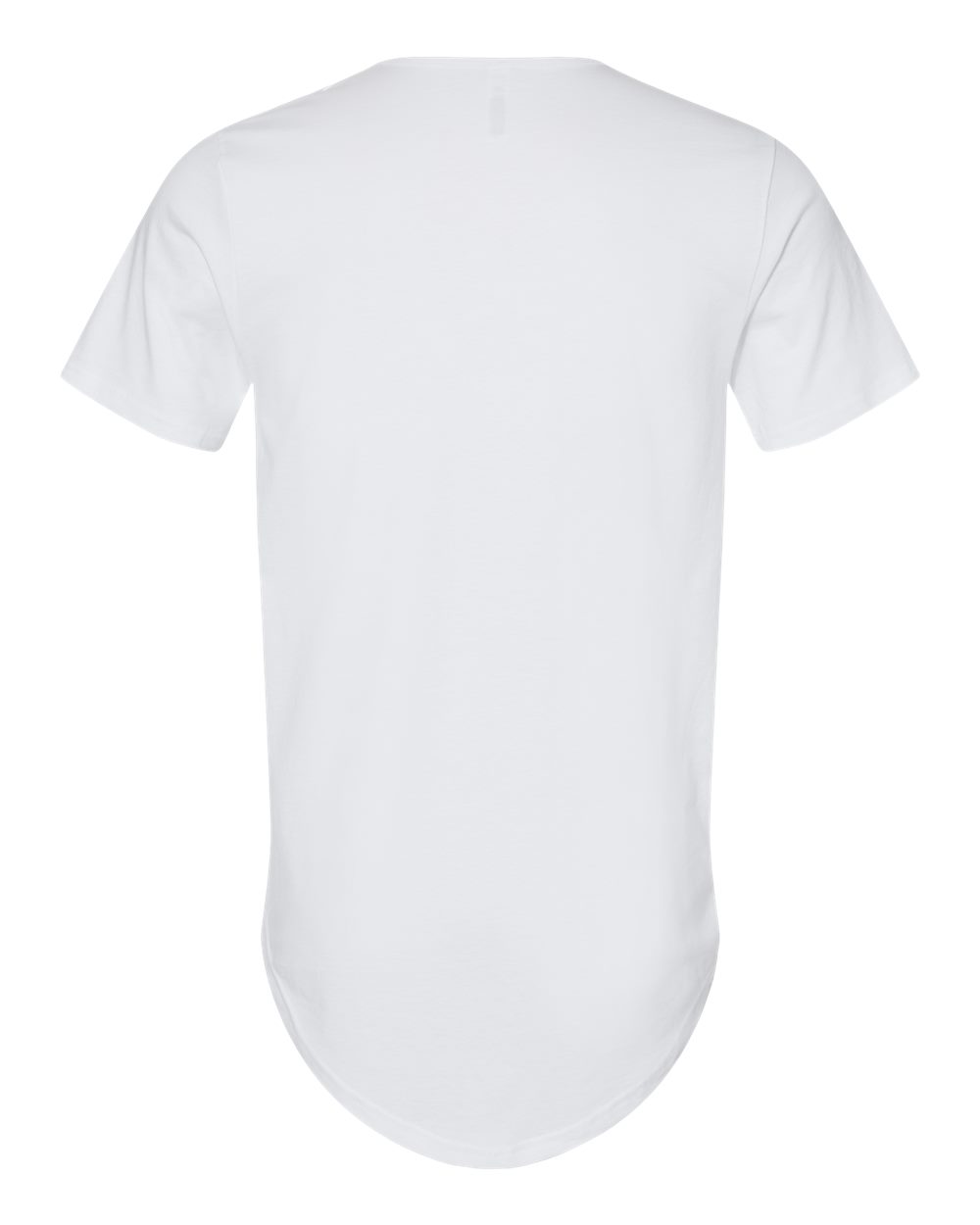 Front View of White Jersey Curved Hem Tee - 3003