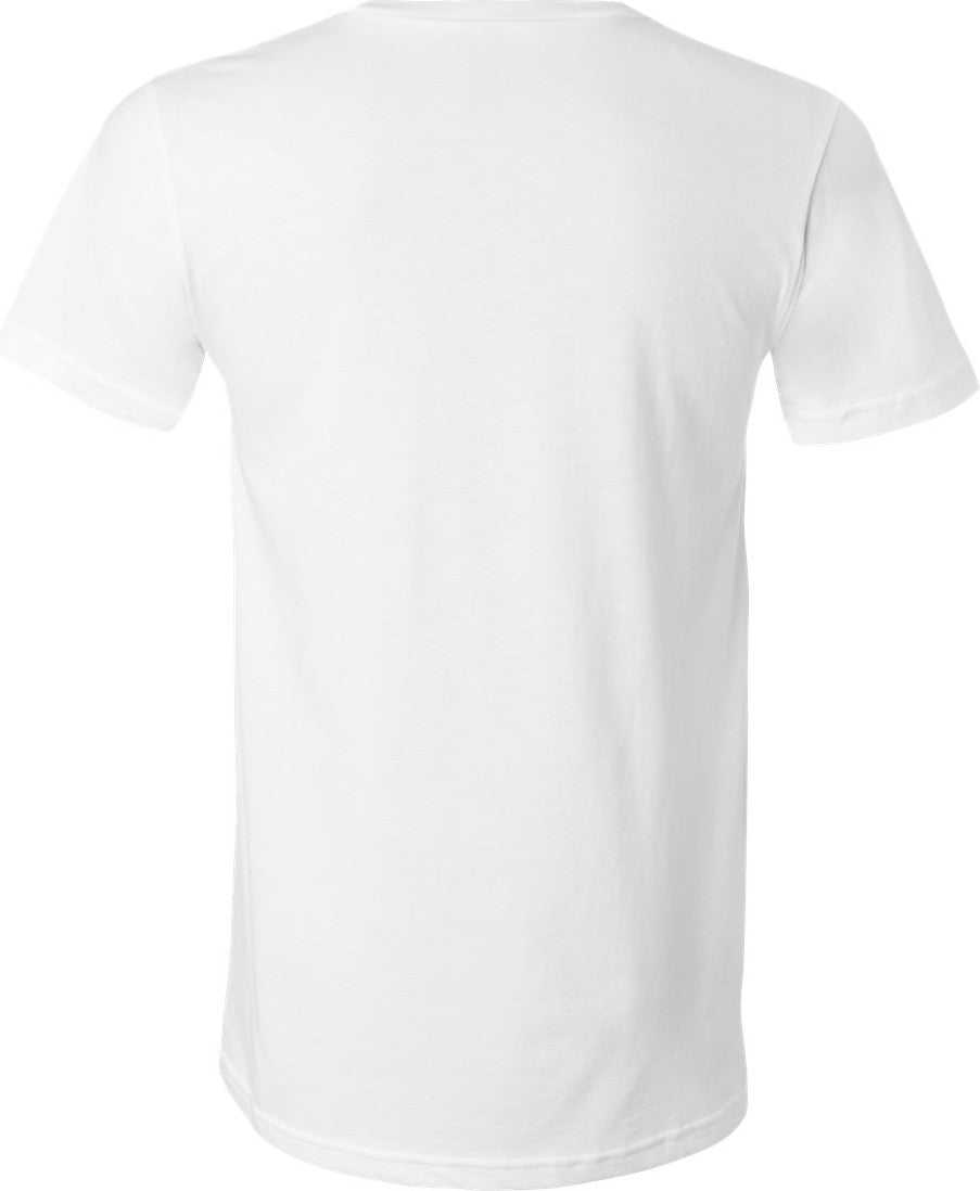 Rear View of White Jersey V-Neck Tee - 3005