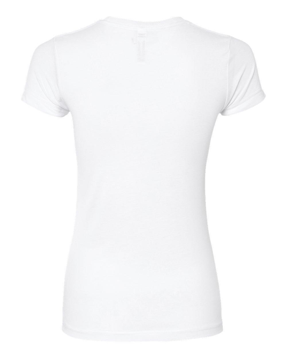 Rear View of White Junior Fit Polyester Sublimation Tee - 1610