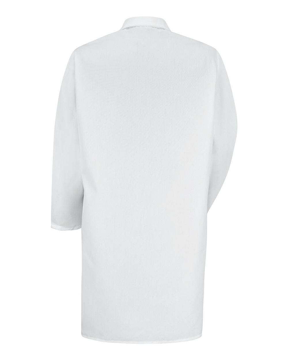 Front View of White Lab Coat with Gripper - KP38