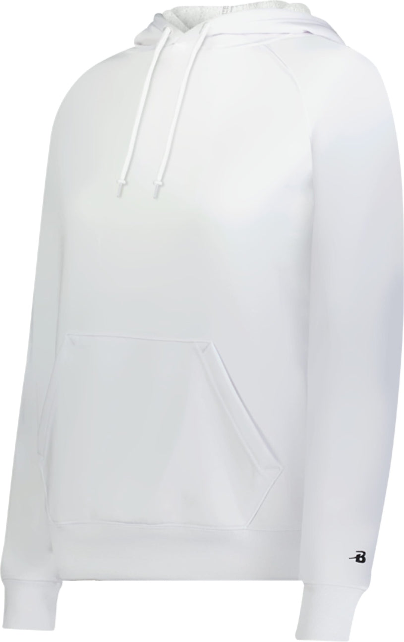 Rear View of WHITE LADIES PERFORMANCE FLECE HOODI