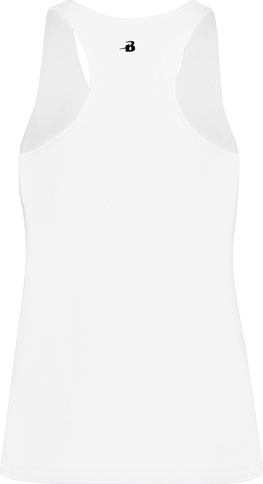 Rear View of WHITE LADIES' RACERBACK TANK