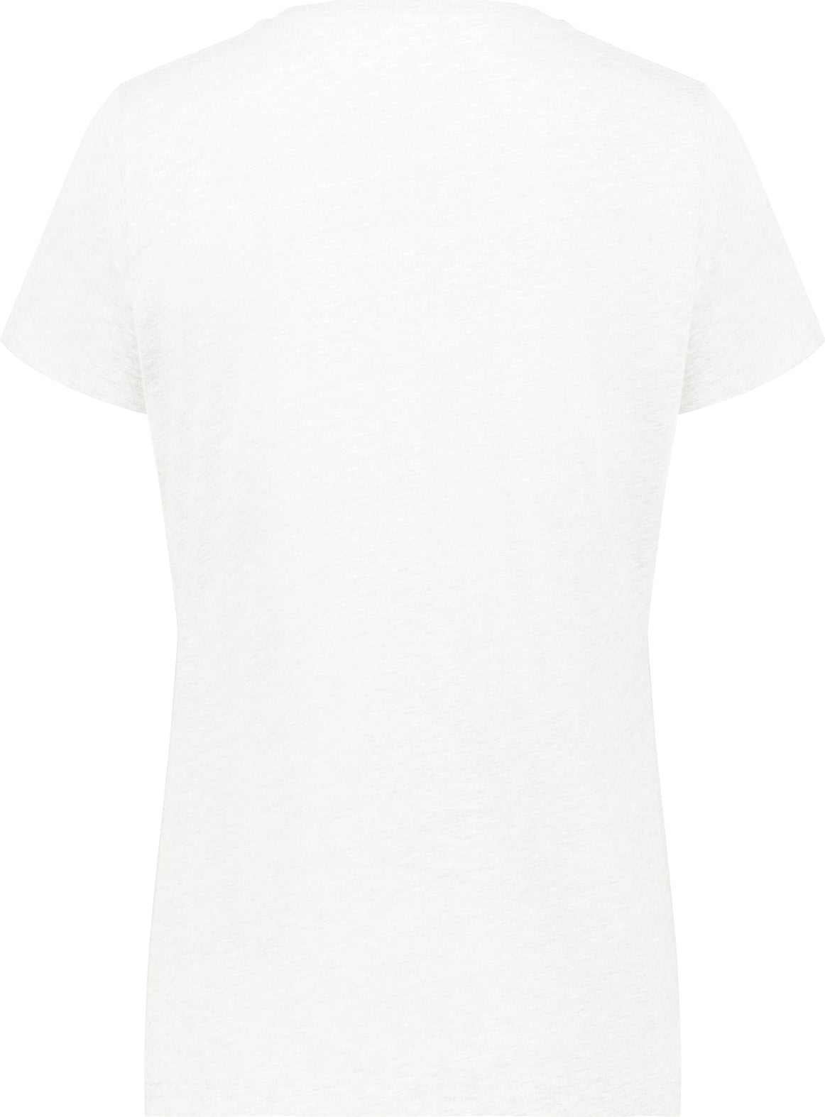 Rear View of WHITE LDS ALL-DAY C/B TRI BLND TEE