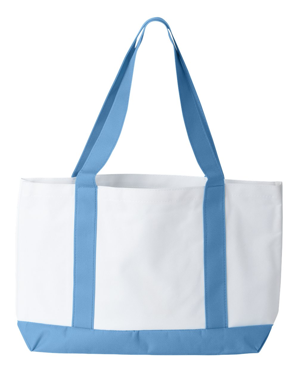 Rear View of White/ Light Blue P&amp;O Cruiser Tote - 7002