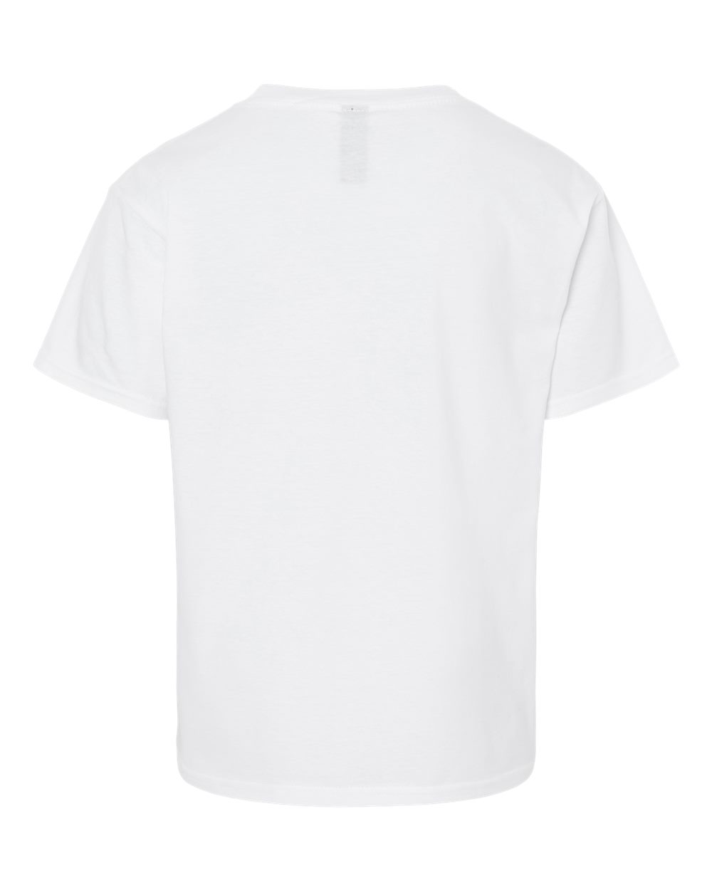 Rear View of White Light Cotton Youth T-Shirt - 3000B