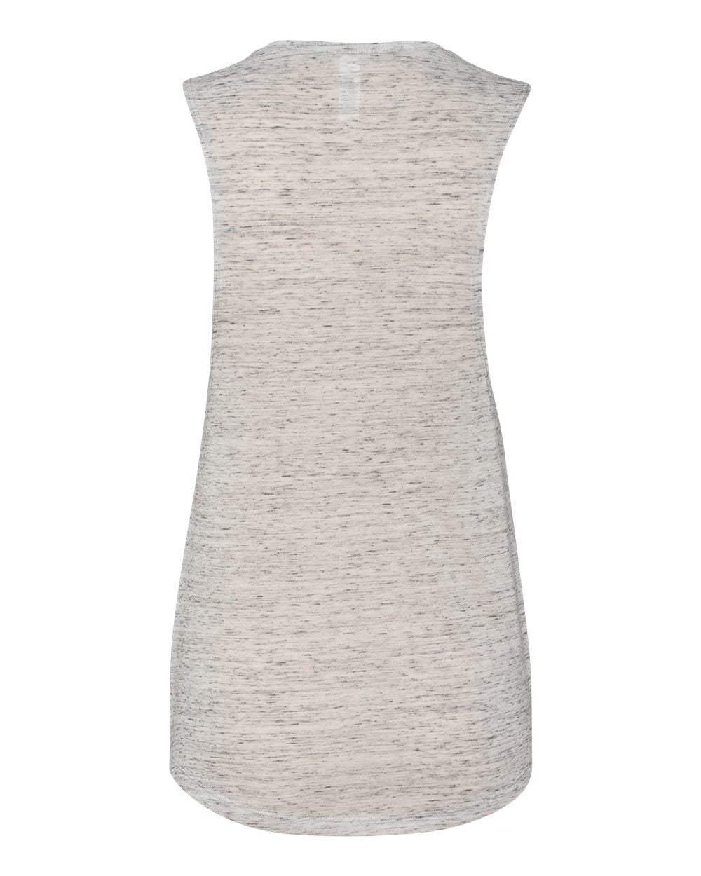 Rear View of White Marble Women&#39;s Flowy Scoop Muscle Tank - 8803