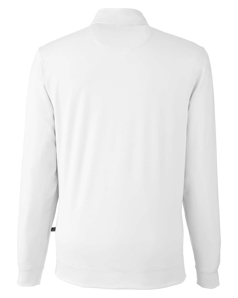 Front View of White McKinnon Quarter-Zip Pullover - SWM500
